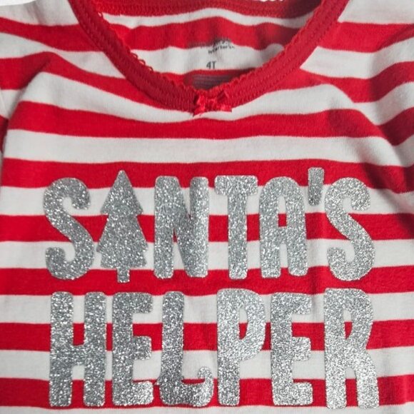 Girl's Christmas 3pc Pajama Set Size 4T Two Long Sleeve Shirts and Pants T18 - Picture 4 of 8